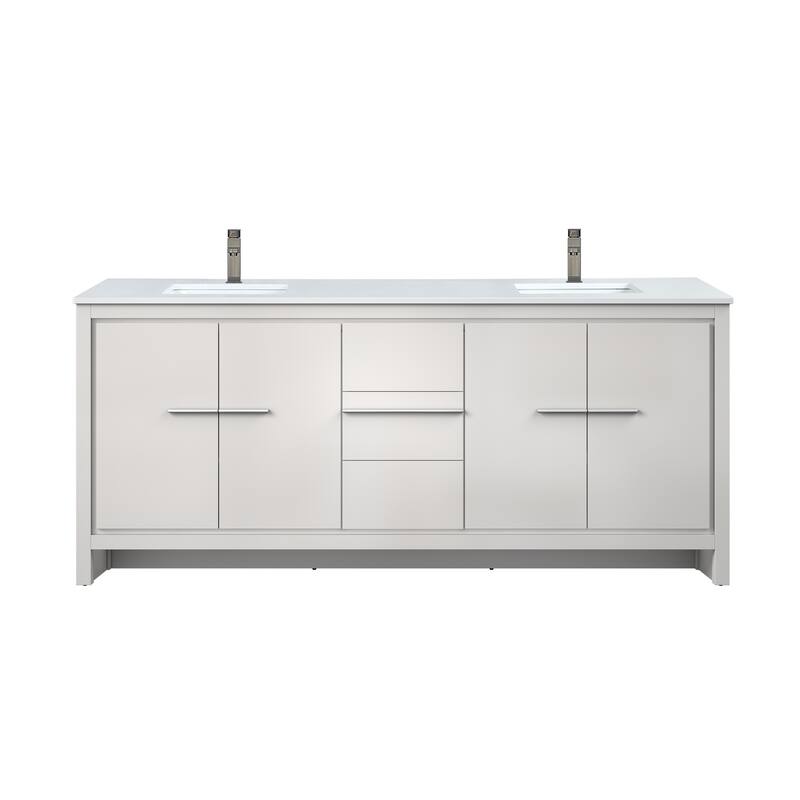 Lafarre Bath Vanity Quartz Top, Sink and Gun Metal Faucet