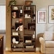 preview thumbnail 4 of 6, 71" Tall Narrow Bookcase with Open Storage, 8-Tier Staggered Skinny Bookshelf