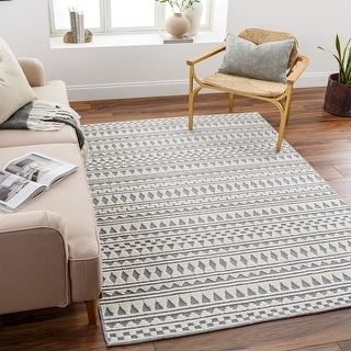 Livabliss Melcher Global Stripe Machine Washable Area Rug - Bed Bath ...