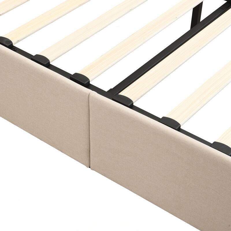 Queen size Upholstered Platform bed with a Hydraulic Storage System