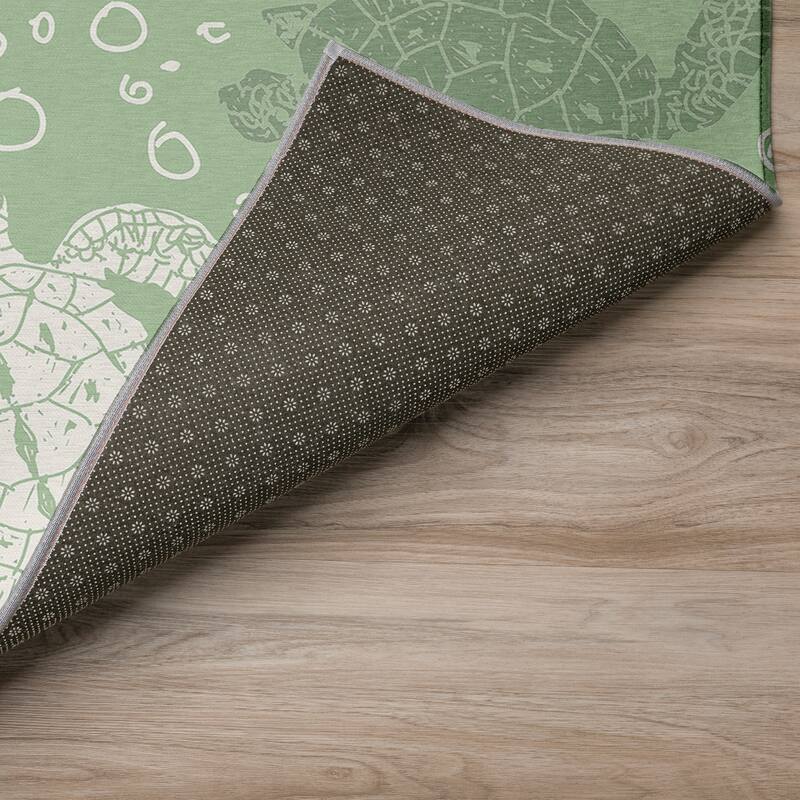 Indoor/ Outdoor Surfside Turtle Washable Rug New