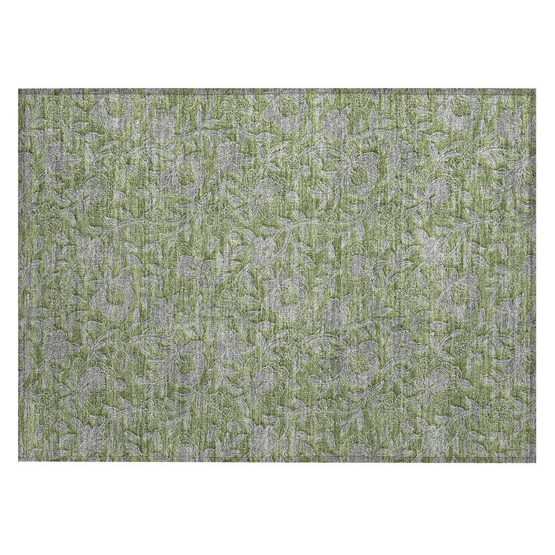 Machine Washable Indoor/ Outdoor Chantille Floral Rug