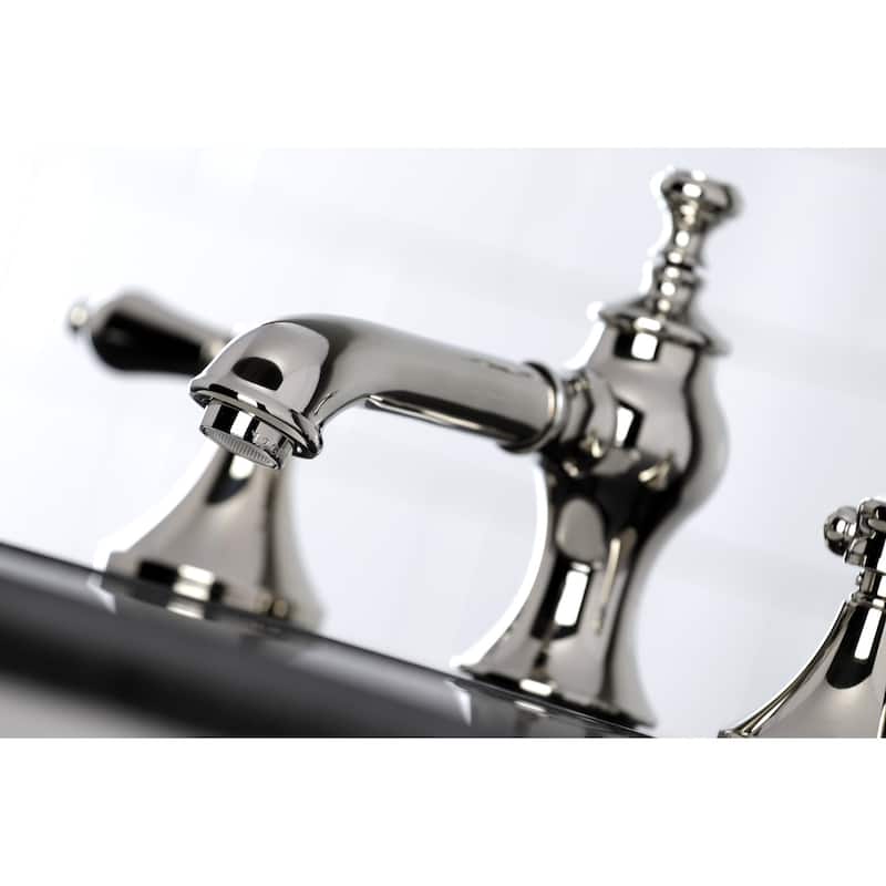 Kingston Brass Heirloom Deck Mount Widespread Bathroom Faucet with Brass Pop-Up