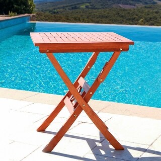 Eilaf Eucalyptus Round Folding Outdoor Dining Table 43 inches