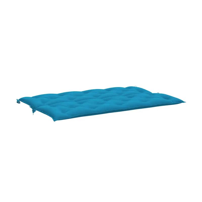Claire Outdoor Cushion for Bench, 59 Inch Button Tufted Blue Fabric