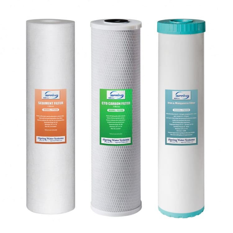 iSpring F3WGB32BM Replacement Filter Pack for 3 Stage 20 Inch Whole House Water Filter, Fits WGB32BM