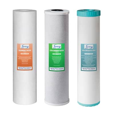 iSpring F3WGB32BM Replacement Filter Pack for 3 Stage 20 Inch Whole House Water Filter, Fits WGB32BM