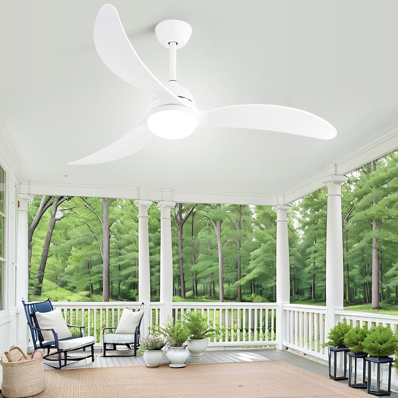 Sofucor 42 Inch Low Profile Flush Mount Ceiling Fan with Light, Remote Control, 5 ABS Blades,Reversible Quiet DC Motor