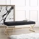 preview thumbnail 1 of 17, Della Entryway Velvet Bench with Gold or Chrome X-Legs