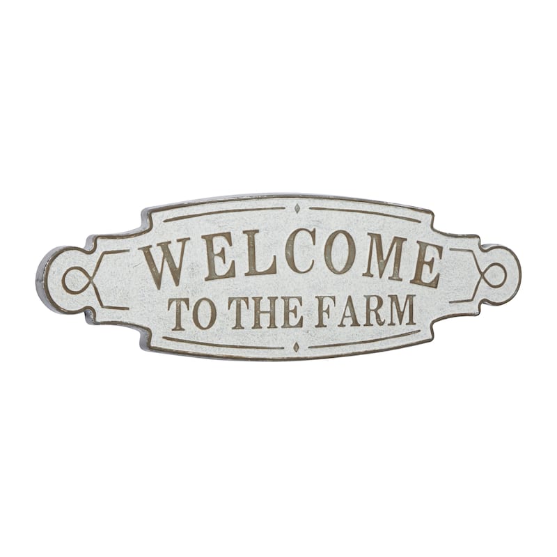 Metal Sign Wall Decor - Beige - Roche River Decor