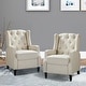 preview thumbnail 32 of 87, Debora Wingback Button Tufted Push-back Recliners (Set of 2) LINEN