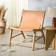 preview thumbnail 3 of 37, SAFAVIEH COUTURE Alanarose Leather Accent Chair - 26"W x 33"D x 33"H Tan/Natural