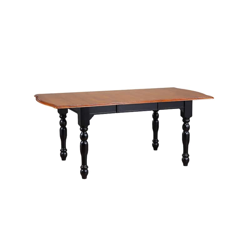 72" Black Cherry Brown Finish Drop Leaf Extendable Dining Table