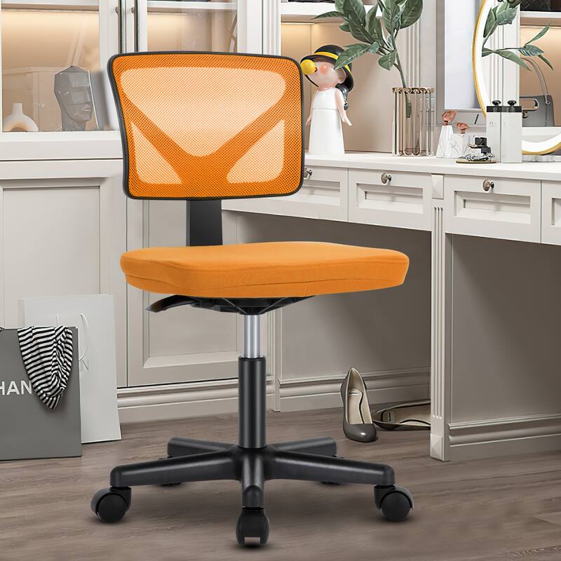 Compact Low Back Swivel Task Chair with Adjustable Height & Wheels