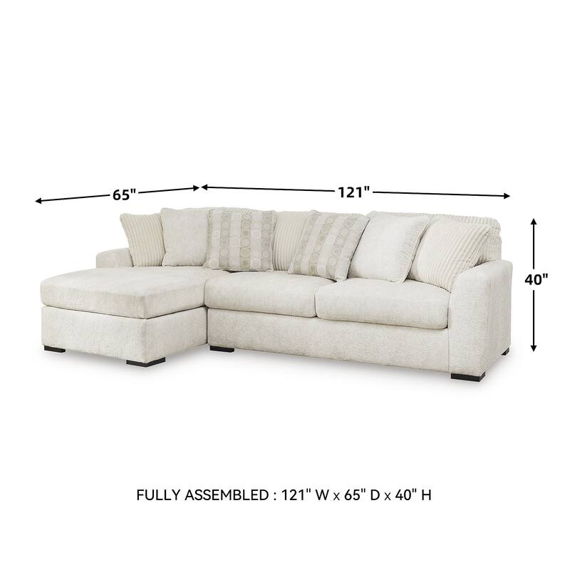 Signature Design by Ashley Chessington White 2-Piece Sectional with Chaise - 121" W x 65" D x 40" H