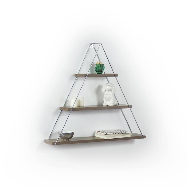 Mostar Modern Decorative Triangle Design Shelf - Walnut