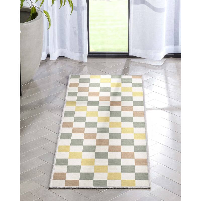 Well Woven Apollo Square Modern Geometric Flat-Weave Area Rug