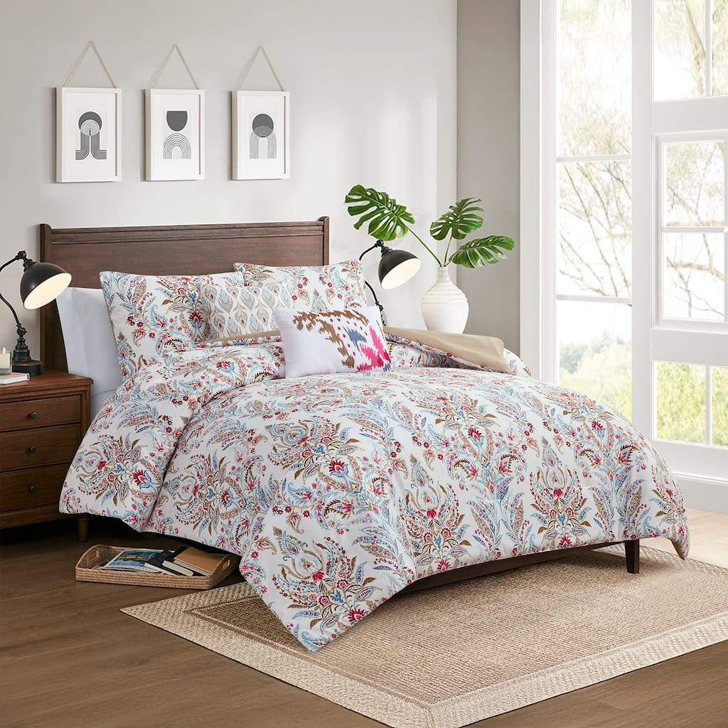Modern Threads 5-Piece Printed Comforter Set Marcel - Soft, Stylish Comforter with 2 Pillow Shams and 2 Decorative Pillows