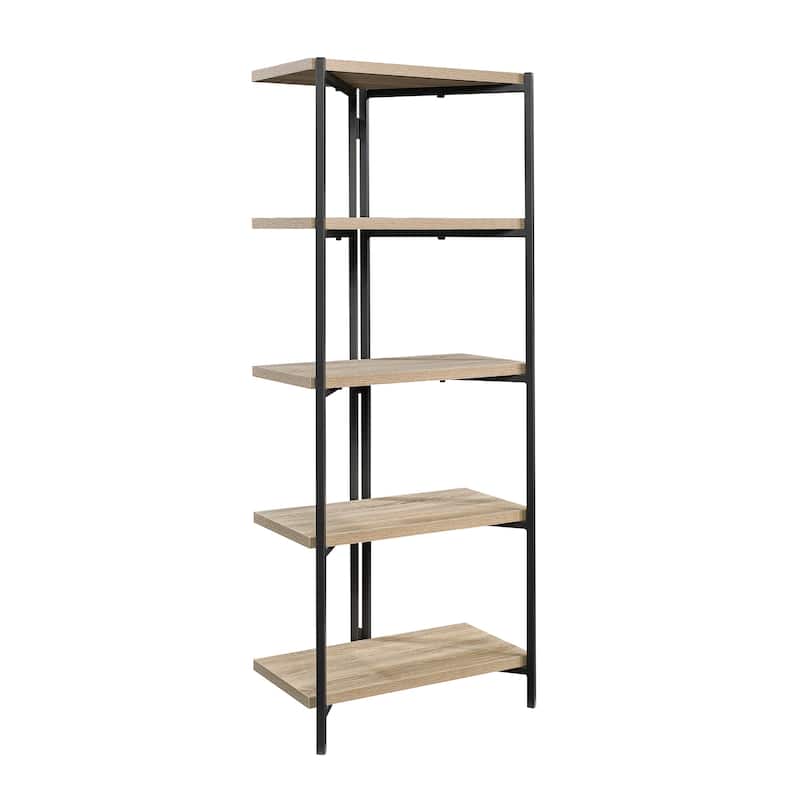 Wood Bookcase with Thick Shelves, Brown - 23.43" W x 13.66" D x 59.33" H
