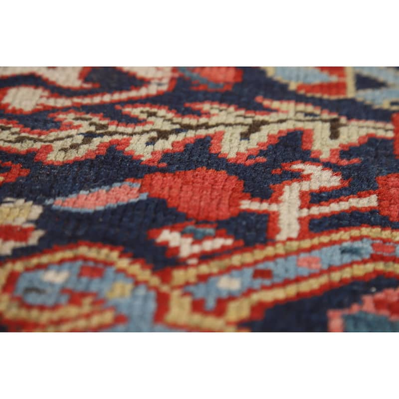 Hand Knotted Oriental 100% Wool Carpet Traditional Medallion Oranges & Rust Heriz (serapi) Area Rug - 12' 4'' X 9' 11''