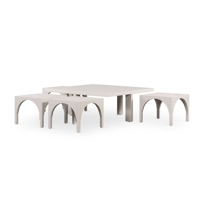 Haven Home Robin Coffee Table W/Nesting Arch Stools