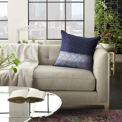 Sevita Navy and White Geometric Throw Pillow