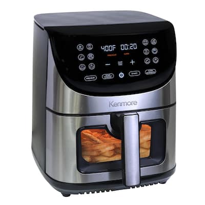 Kenmore 8 Qt Digital Air Fryer, 12 Cooking Presets, Stainless Steel
