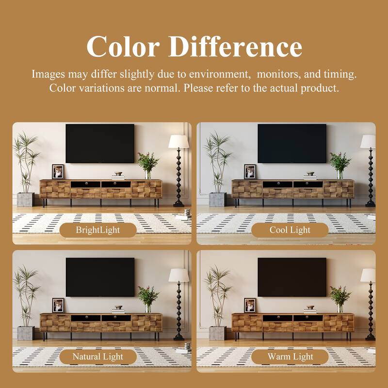 Mid Century TV Stand with 2 Drawers