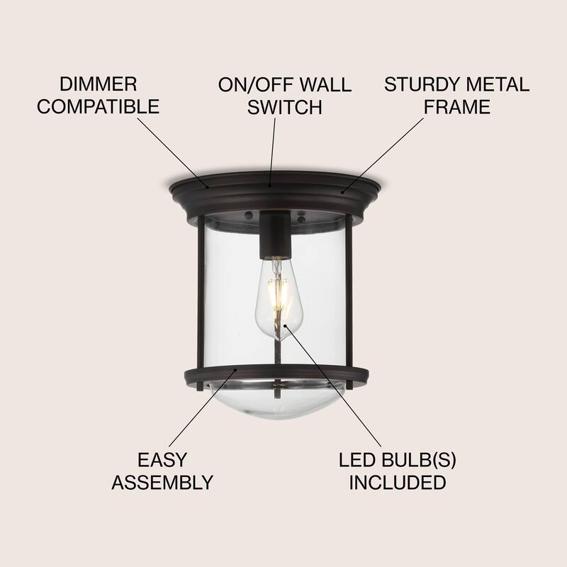 Orbe 10.25" Metal/Glass LED Flush Mount, by JONATHAN Y