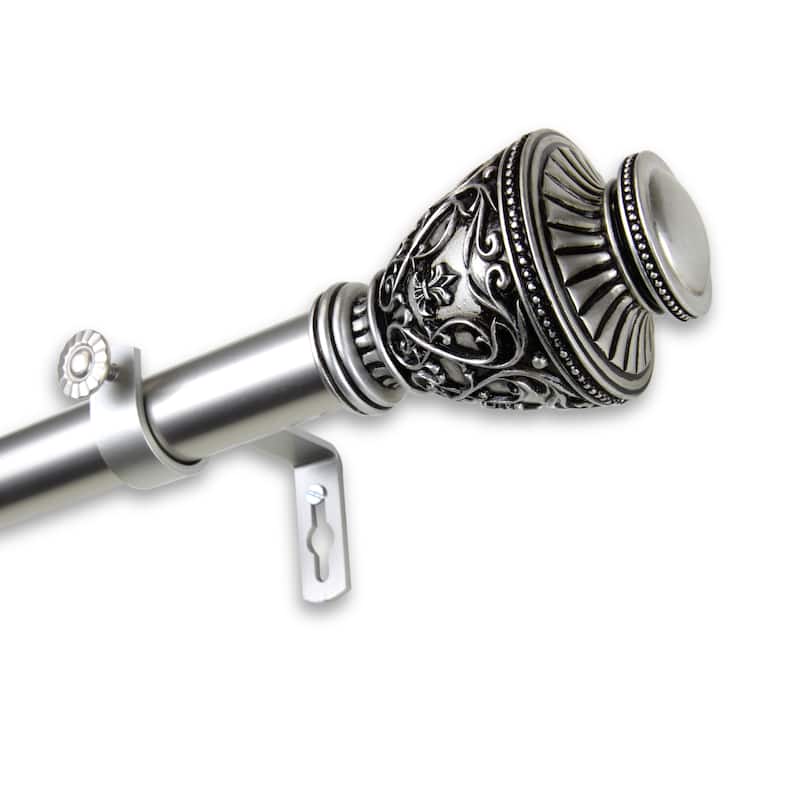 Single Curtain Rod 120-170 Inch Adjustable, Black Drapery Rod Set, Home Decor - M
