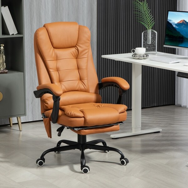 7 Point Vibrating Massage Office Chair High Back Computer Chair with Lumbar Support Footrest Reclining Back Ergonomic Chairs Bed Bath Beyond 42339500