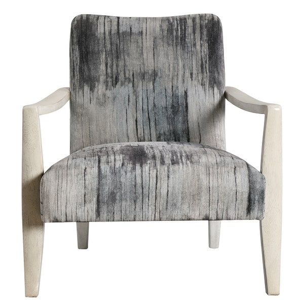 slide 1 of 1, 32.5" Watercolor Gray and White Decorative Accent Chair
