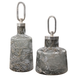 Uttermost Storm Art Glass Bottles (Set of 2)