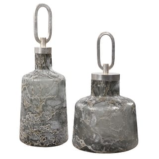 Uttermost Storm Art Glass Bottles (Set of 2)