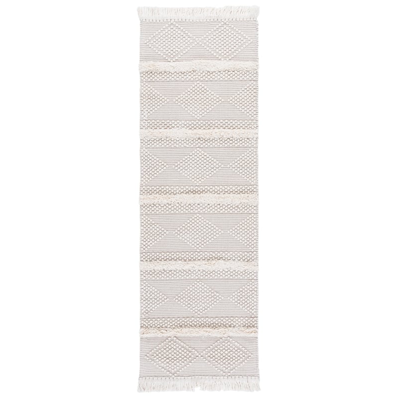 SAFAVIEH Handmade Natura Cacilda Wool Rug - 2'3" x 8' Runner - Natural/Ivory
