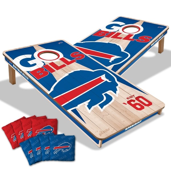 slide 2 of 7, Buffalo Bills NFL 2x4 Cornhole Board Set Include Carrying Case