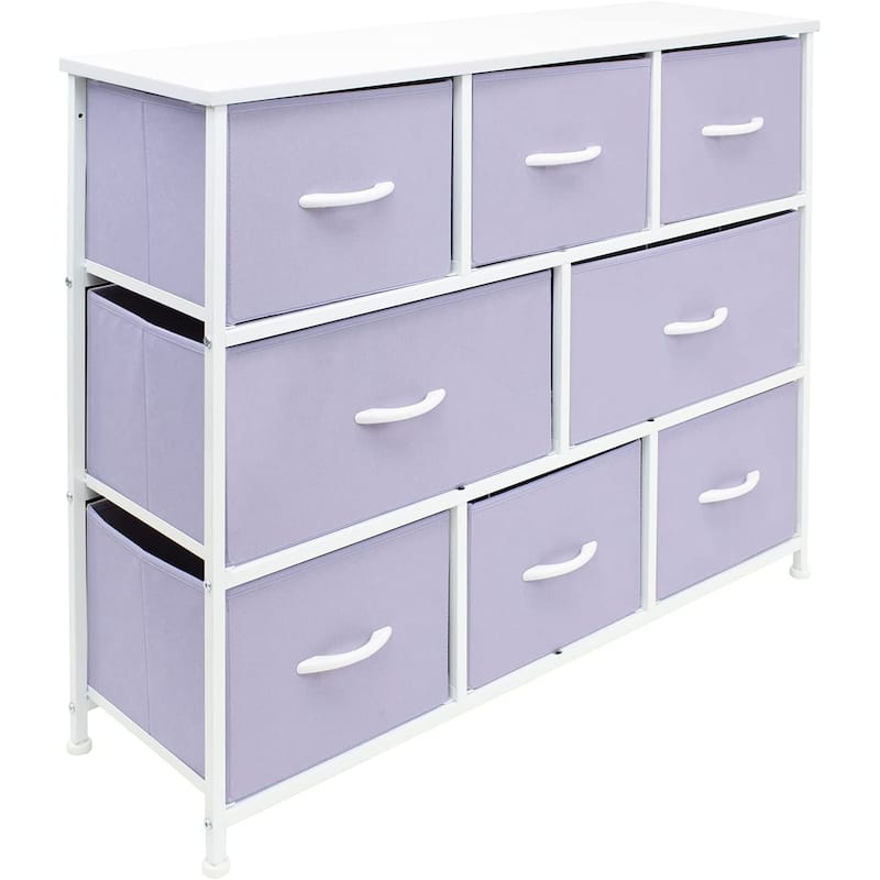 Sorbus White Frame Bold Color 8-drawer Dresser - Purple