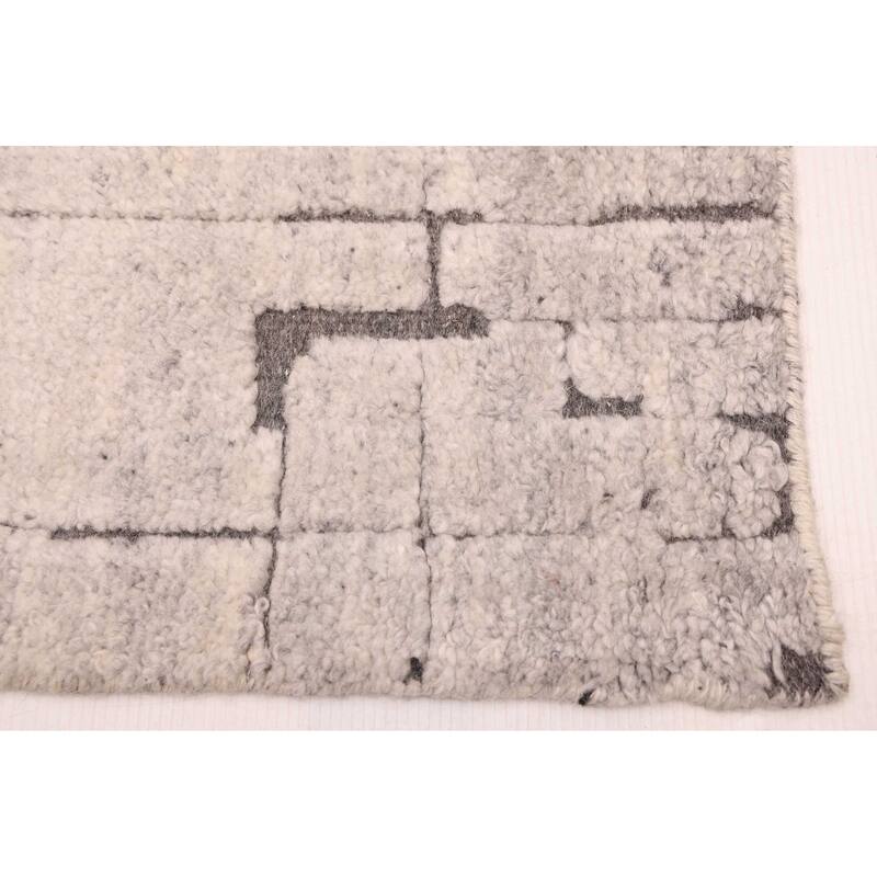 ECARPETGALLERY Hand-knotted Tangier Light Grey Wool Rug - 5'0 x 8'0
