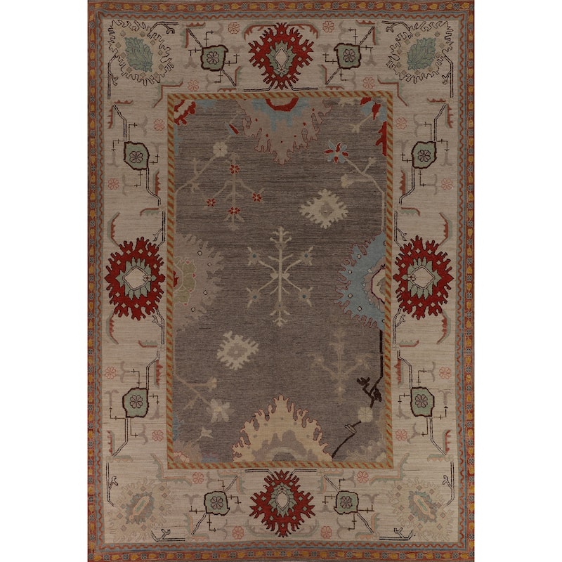 Oushak Turkish Large Area Rug Vegetable Dye Handmade Wool Carpet - 10'0"x 14'3"