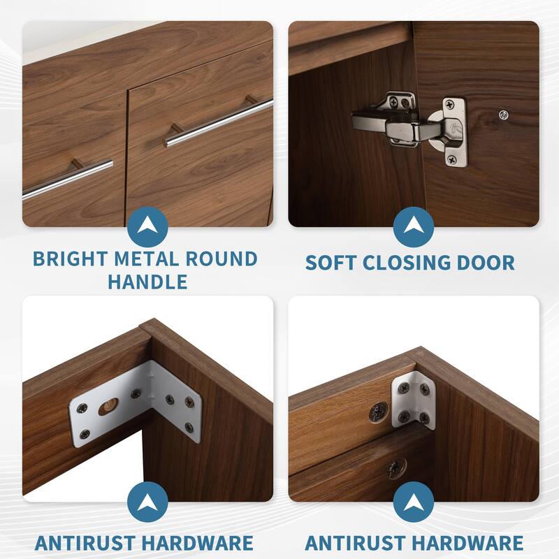 ARTCHIRLY 24/36/48/60 Inch Bathroom Vanity with Sink, Freestanding Bathroom Vanity with Soft Close Door and Shelf