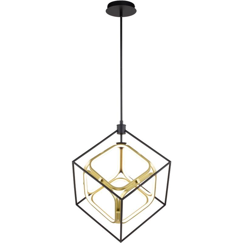 Vaxcel Lighting P0413 24" Wide LED Suspension Pendant - Matte Black and gold