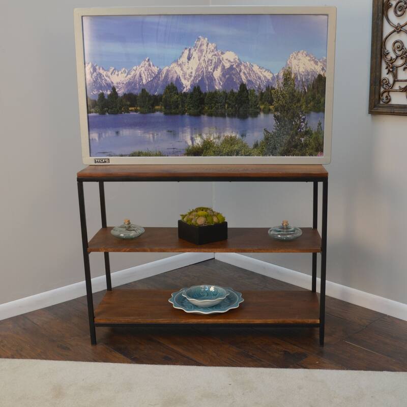 Handcrafted Rectangular Console Table - 40" - Brown and Black