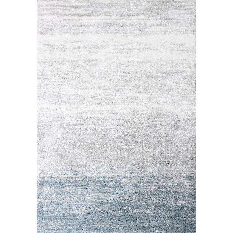 Bashian Finch Wh/Blue Contemporary Area Rug