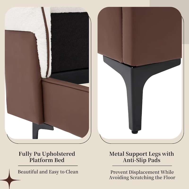 Christopher Knight Home - Nimbus Modern Upholstered Platform Bed with Wingback Headboard