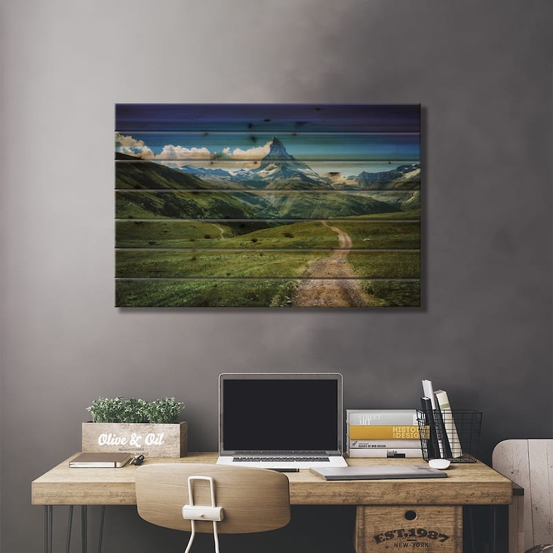 Matterhorn II Print On Wood by Juan Pablo de Miguel - Multi-Color