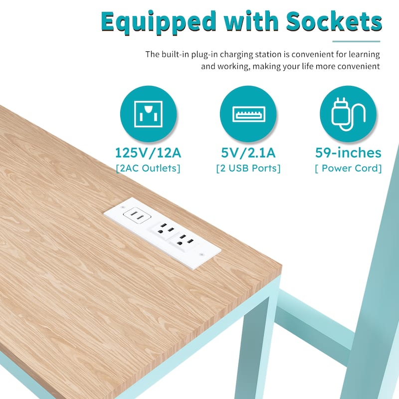 Roomfitters Full Size Loft Bed with Desk and Storage Cabinets, Metal High Sleeper with Staircase and Charging Station, Green