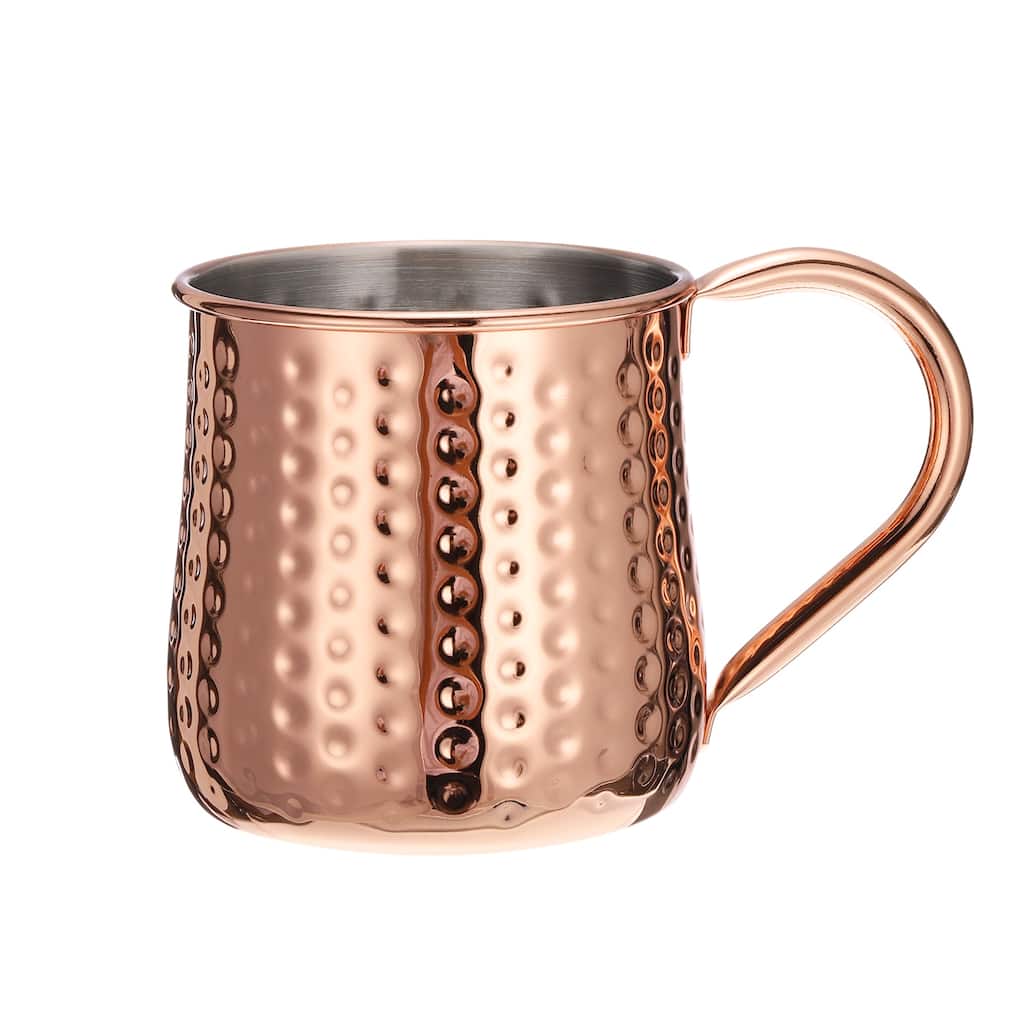Copper Mugs 500ml/18 OZ Hammered Cocktail Mugs, Rose Gold - Rose Gold