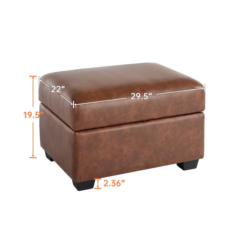 Morden Fort Tufted Storage Ottoman, Rectangular Footstool