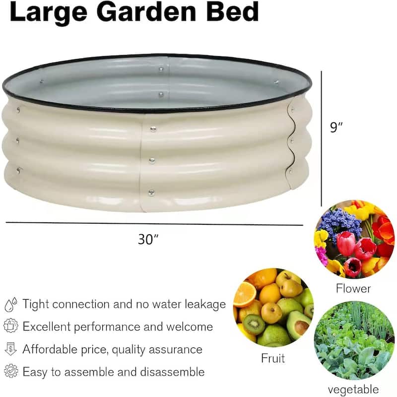 Aoodor Metal Galvanized Raised Garden Bed (Set of 2)
