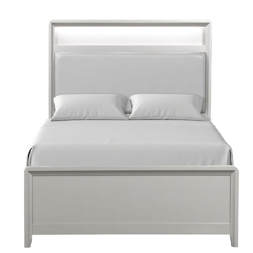 Contemporary Champagne Finish 1PC Bed with USB Ports